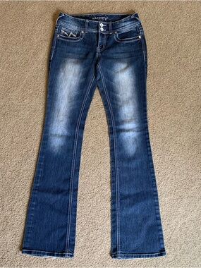Women's Vintage Vanity Blue Denim Jeans Size 27x35 Curvy
